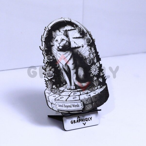 Loved Beyond Words Cat 3D Illusion Laser File - SVG, WWS, XCS, LBRN2