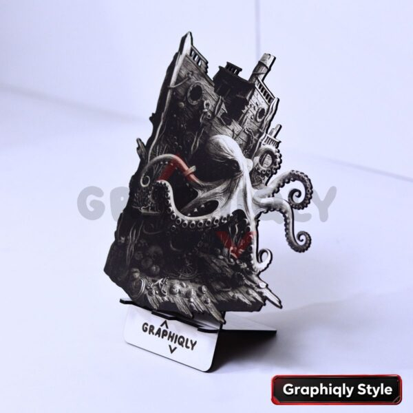 Octopus Shipwreck 3D Illusion Laser File - SVG, WWS, XCS, LBRN2