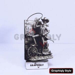 Western Cowboy Roping 3D Illusion