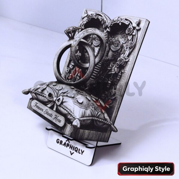 Forever Starts Here Wedding Rings 3D Illusion Laser File - SVG, WWS, XCS, LBRN2
