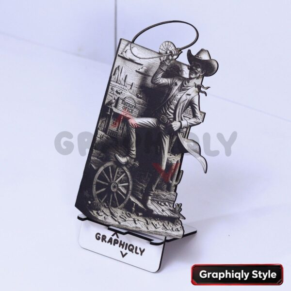 Western Cowboy Roping 3D Illusion Laser File - SVG, WWS, XCS, LBRN2