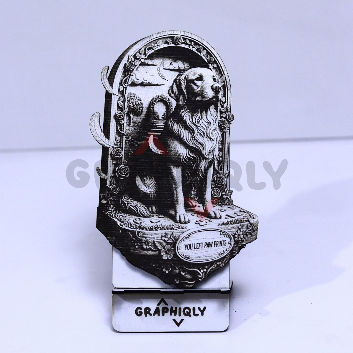 You Left Paw Prints Dog Memorial 3D Illusion