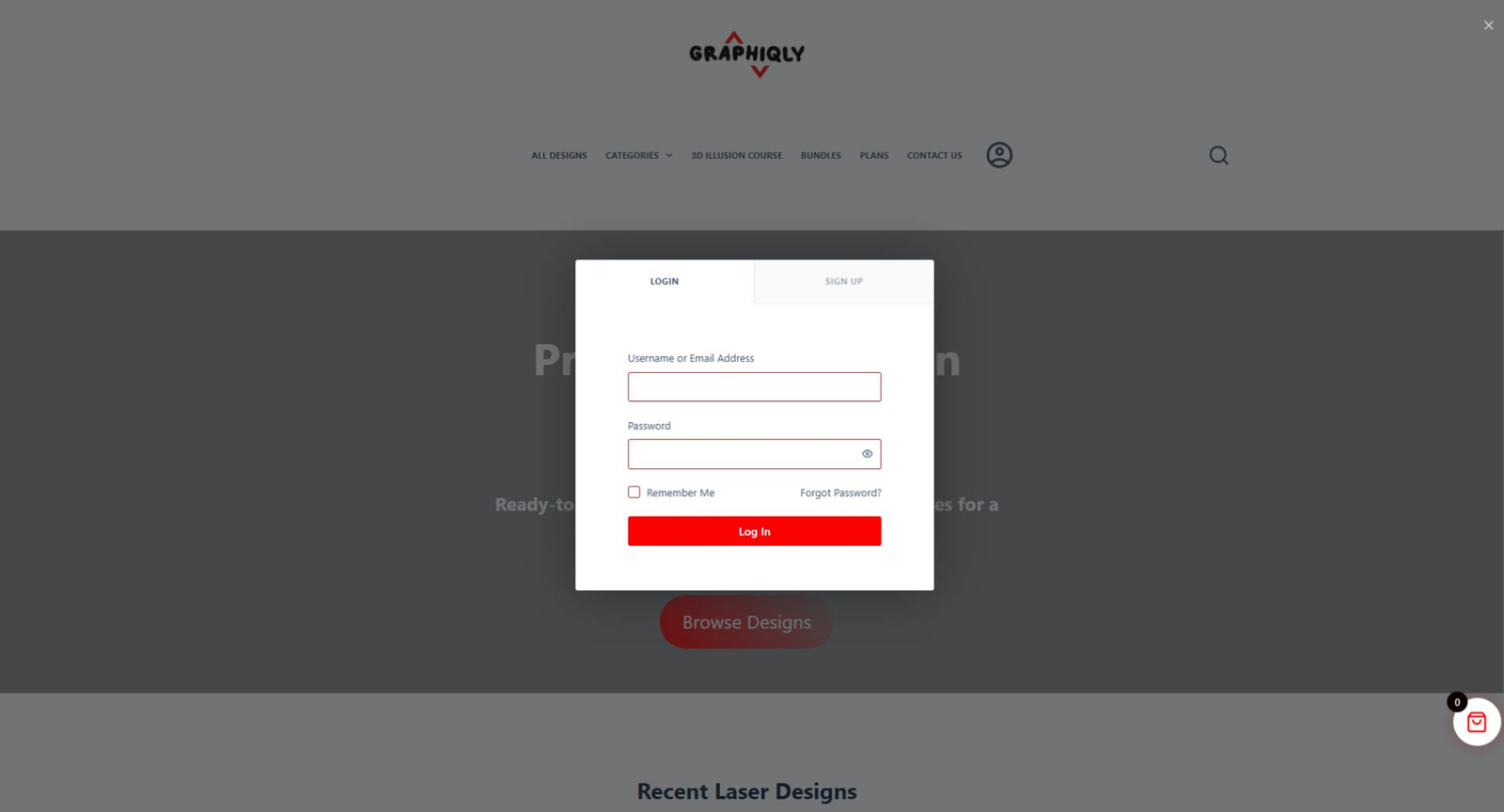 Graphiqly login window