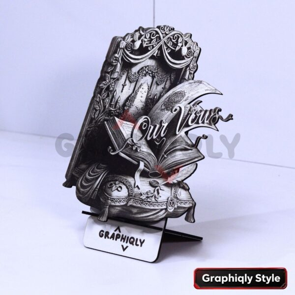 Our Vows Wedding Book 3D Illusion Laser File - SVG, WWS, XCS, LBRN2