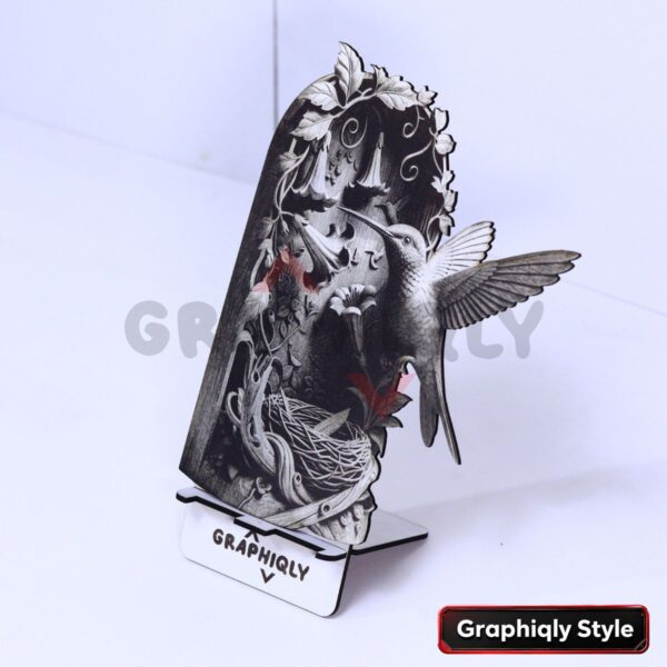 Hummingbird Nest Garden 3D Illusion Laser File - SVG, WWS, XCS, LBRN2