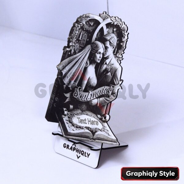 Soulmates Wedding Couple 3D Illusion Laser File - SVG, WWS, XCS, LBRN2