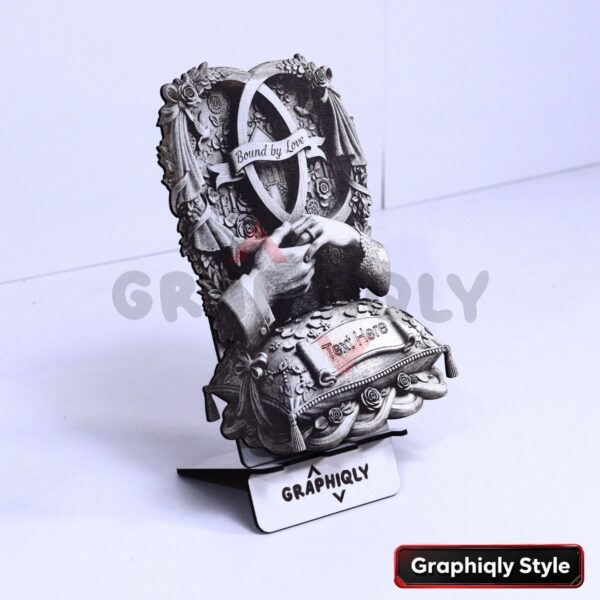 Bound by Love Ring Exchange 3D Illusion Laser File - SVG, WWS, XCS, LBRN2