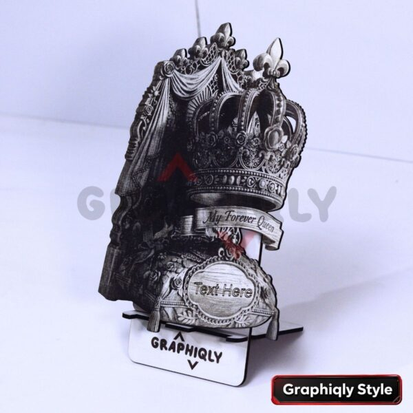 My Forever Queen Crown 3D Illusion Laser File - SVG, WWS, XCS, LBRN2