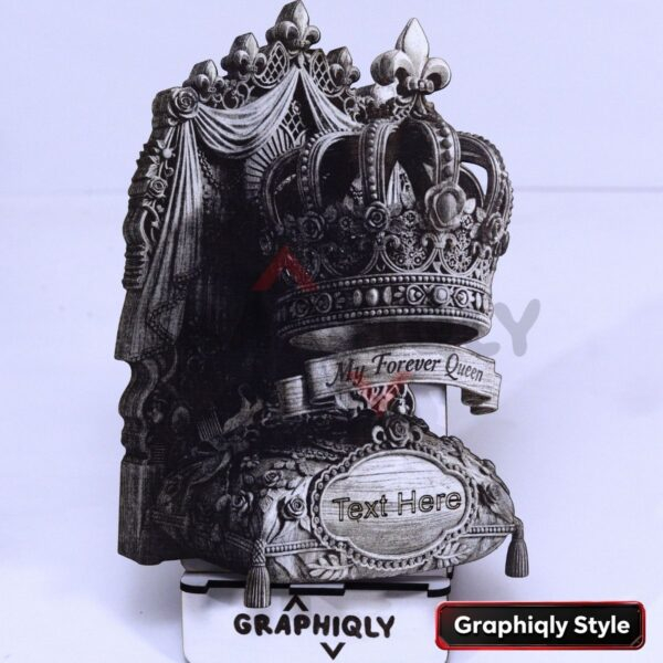My Forever Queen Crown 3D Illusion Laser File - SVG, WWS, XCS, LBRN2