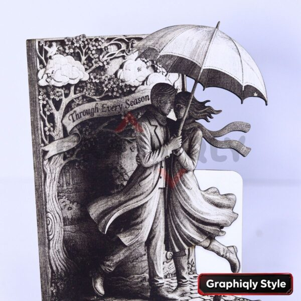 Through Every Season Couple 3D Illusion Laser File - SVG, WWS, XCS, LBRN2