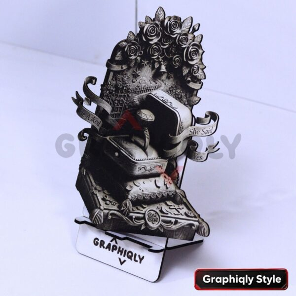 She Said Yes Proposal 3D Illusion Laser File - SVG, WWS, XCS, LBRN2