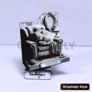 Sleeping Cat Memorial 3D Illusion