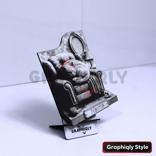 42 Sleeping Cat Memorial 3D Illusion Laser File - SVG, WWS, XCS, LBRN2