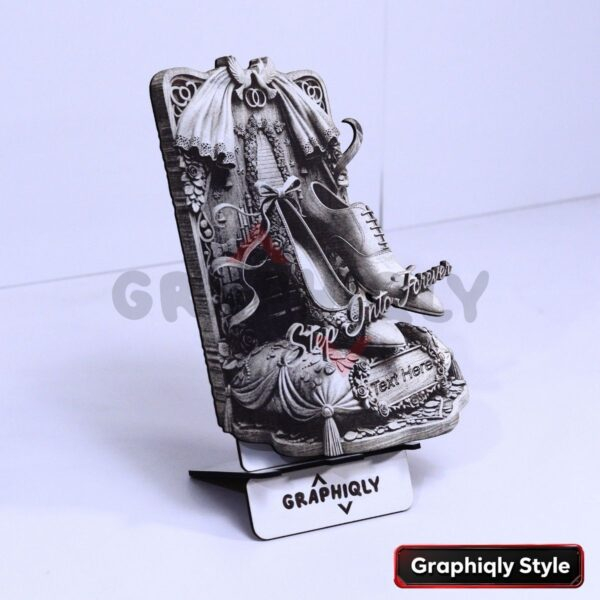 Step Into Forever Wedding Shoes 3D Illusion Laser File - SVG, WWS, XCS, LBRN2