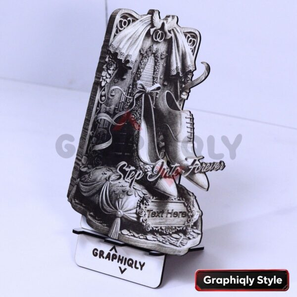 Step Into Forever Wedding Shoes 3D Illusion Laser File - SVG, WWS, XCS, LBRN2