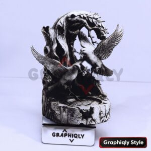 Love Birds Nest 3D Illusion