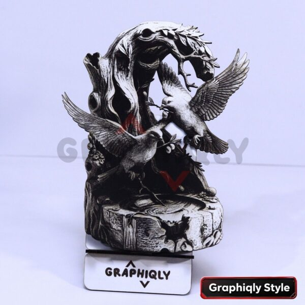 Love Birds Nest 3D Illusion