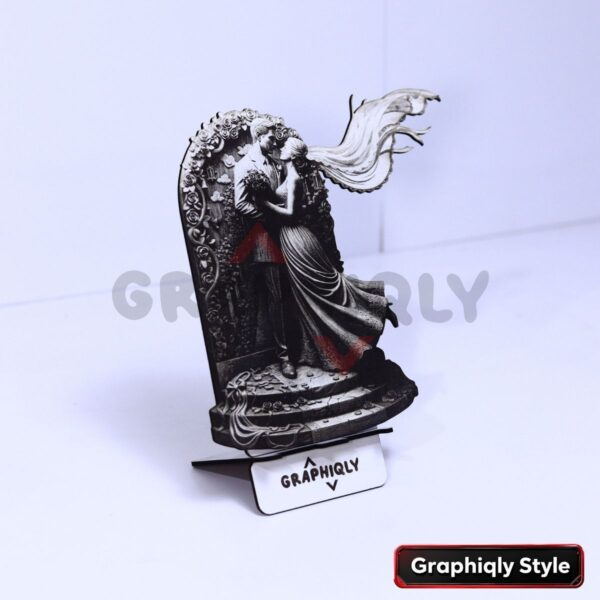 Romantic Wedding Couple 3D Illusion Laser File - SVG, WWS, XCS, LBRN2