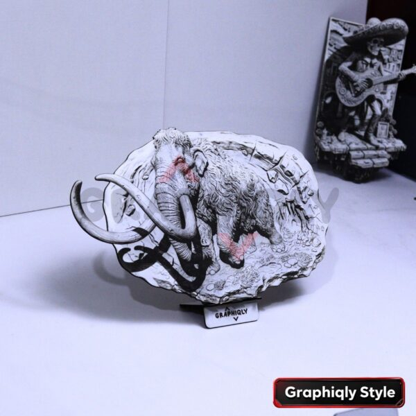72 Mammoth Tundra 3D Illusion Laser File - SVG, WWS, XCS, LBRN2