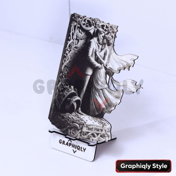 Bride and Groom Embrace 3D Illusion Laser File - SVG, WWS, XCS, LBRN2