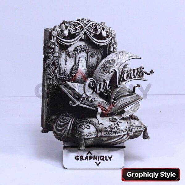 Our Vows Wedding Book 3D Illusion