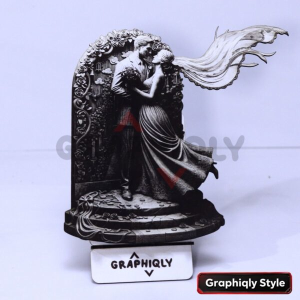 Romantic Wedding Couple 3D Illusion
