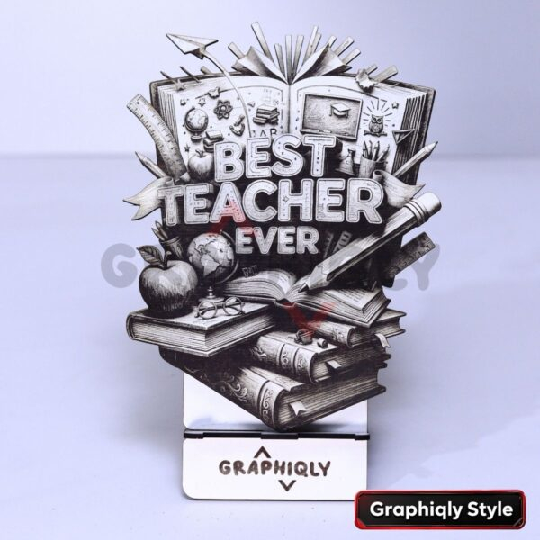 Best Teacher Ever 3D Illusion Laser File – SVG, WWS, XCS, LBRN2