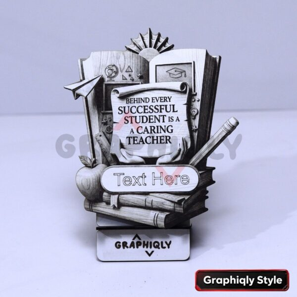 Caring Teacher Tribute 3D Illusion Laser File – SVG, WWS, XCS, LBRN2