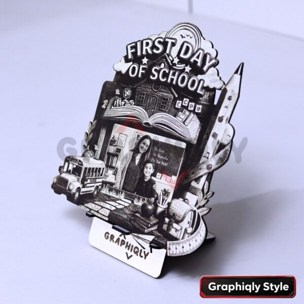 First Day Of School Teacher Photo Frame 3D Illusion Laser File – SVG, WWS, XCS, LBRN2
