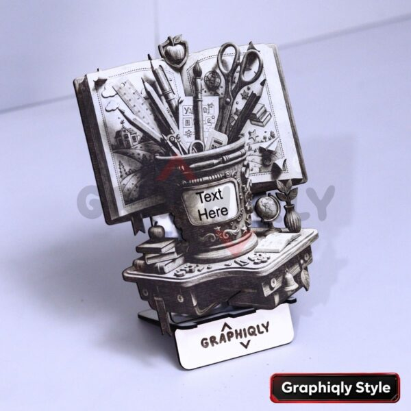 Personalized Teacher Desk 3D Illusion Laser File – SVG, WWS, XCS, LBRN2