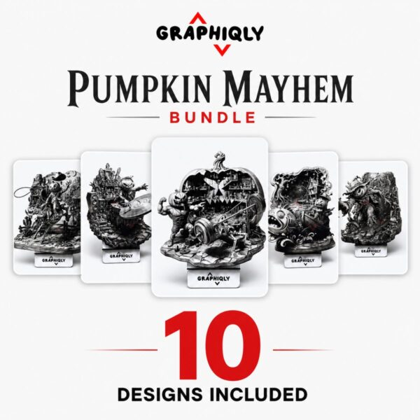 Pumpkin Mayhem 3D Illusions Laser Bundle