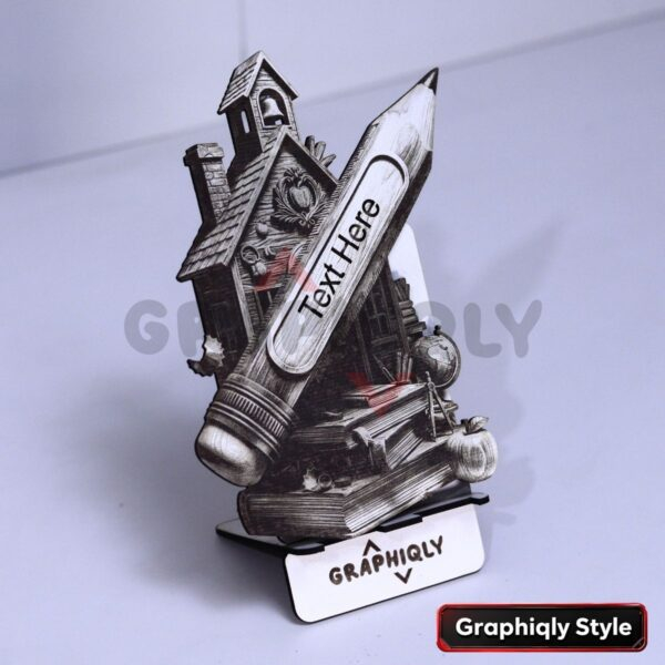 Schoolhouse Pencil Teacher Gift 3D Illusion Laser File – SVG, WWS, XCS, LBRN2