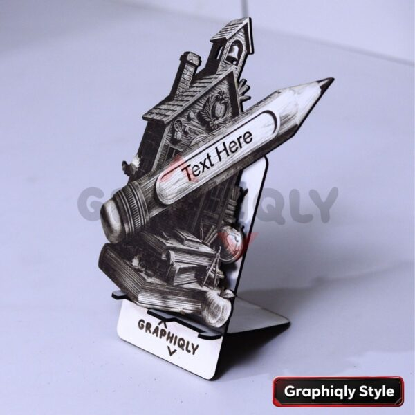 Schoolhouse Pencil Teacher Gift 3D Illusion Laser File – SVG, WWS, XCS, LBRN2