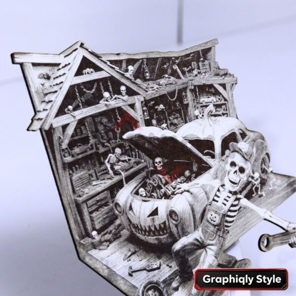Skeleton Auto Mechanic Garage 3D Illusion Laser File – SVG, WWS, XCS, LBRN2