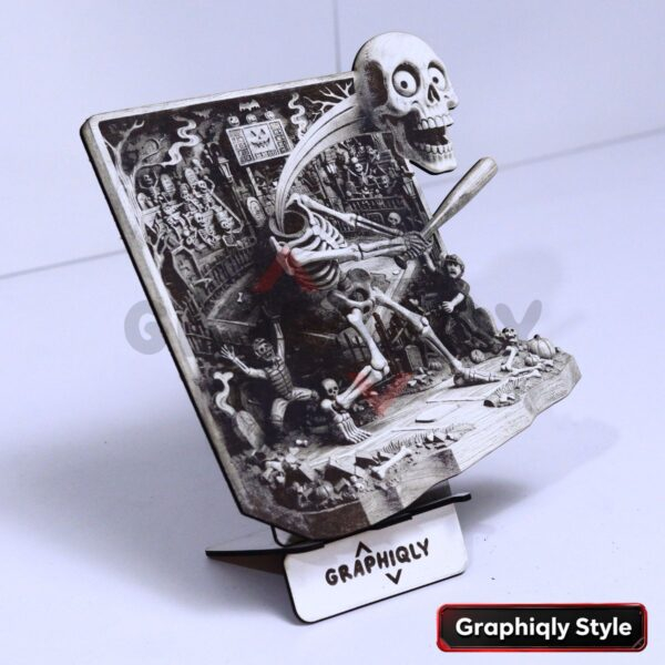 Skeleton Baseball Batter 3D Illusion Laser File – SVG, WWS, XCS, LBRN2