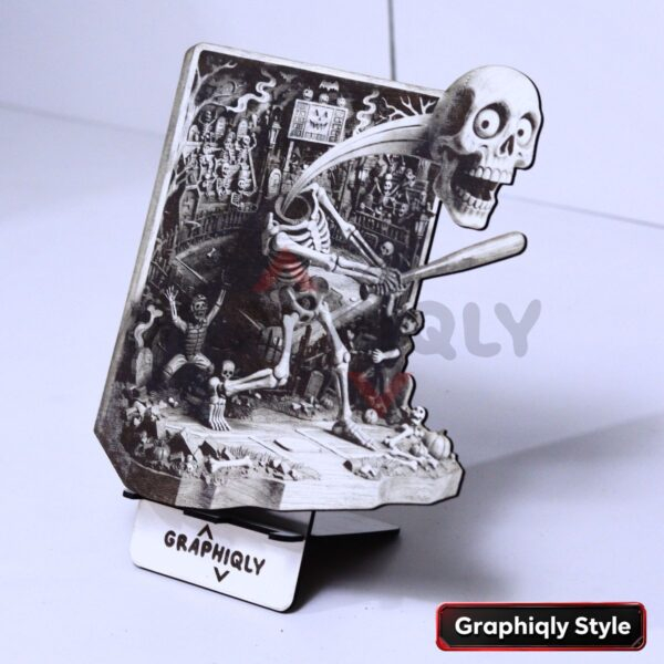 Skeleton Baseball Batter 3D Illusion Laser File – SVG, WWS, XCS, LBRN2