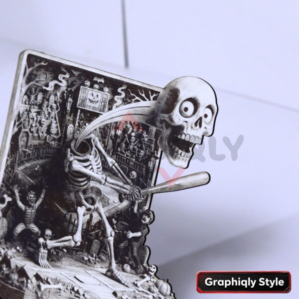 Skeleton Baseball Batter 3D Illusion Laser File – SVG, WWS, XCS, LBRN2