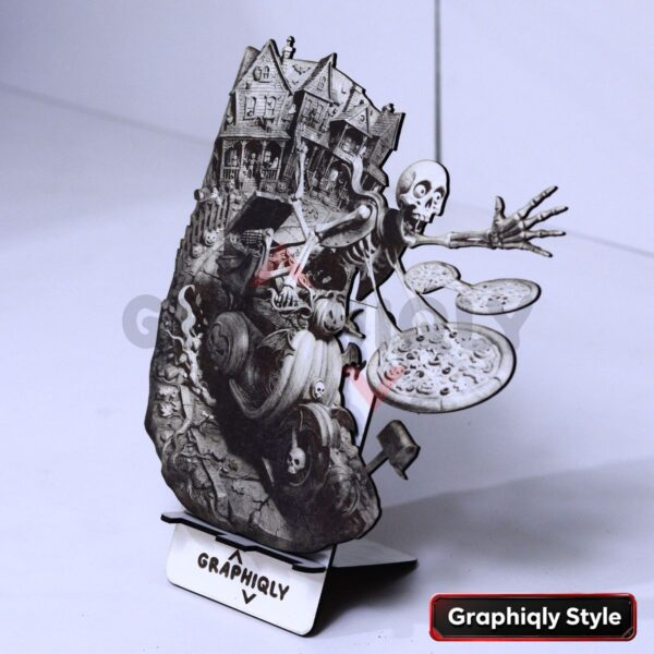 Skeleton Scooter Ride 3D Illusion Laser File Pack – SVG, WWS, XCS, LBRN2