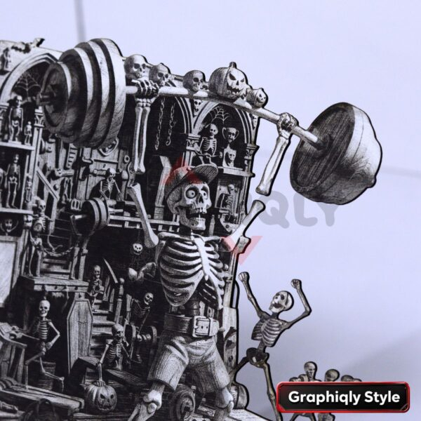 Skeleton Gym Workout 3D Illusion Laser File Pack – SVG, WWS, XCS, LBRN2