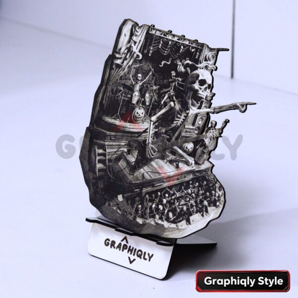 Skeleton Rock Concert 3D Illusion Laser File – SVG, WWS, XCS, LBRN2