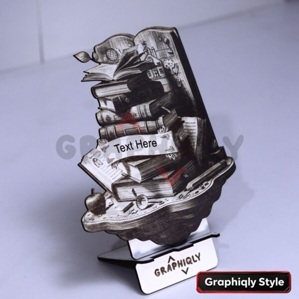 Teacher Book Stack Keepsake 3D Illusion Laser File – SVG, WWS, XCS, LBRN2