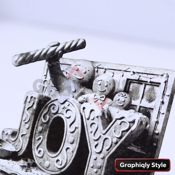 Gingerbread Family Joy Sign 3D Illusion Laser File – SVG, WWS, XCS, LBRN2