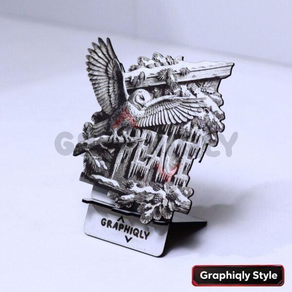 Peace Owl Christmas Sign 3D Illusion Laser File – SVG, WWS, XCS, LBRN2