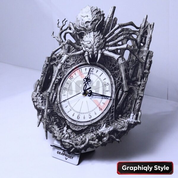 Skeleton Spider Halloween Clock 3D Illusion 2 Skeleton Spider Halloween Clock 3D Illusion Laser File – SVG, WWS, XCS, LBRN2