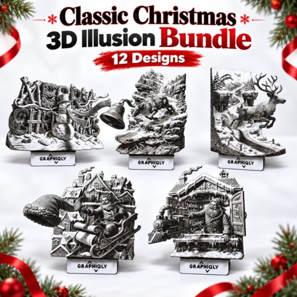 Classic Christmas 3D Illusion Bundle Classic Christmas 3D Illusion Bundle