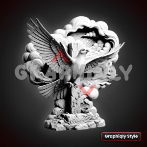 Dove Of Peace At The Cross 3D Illusion Laser File – SVG, PNG, BMP, LBRN2