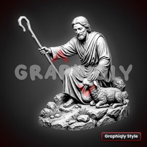 Jesus The Good Shepherd 3D Illusion Laser File – SVG, PNG, BMP, LBRN2