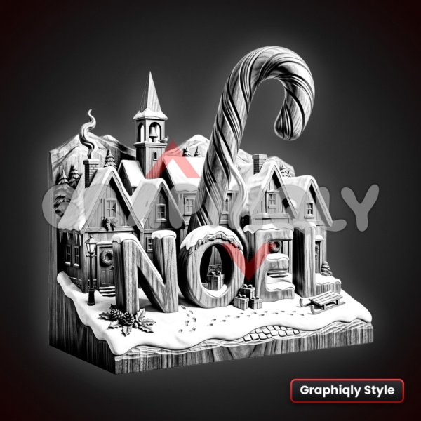NOEL Village Burst Ornament 3D Illusion Noel Village Burst Ornament 3D Illusion Laser File – SVG, PNG, BMP, LBRN2
