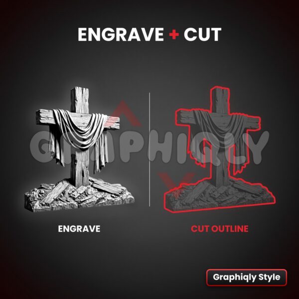 Resurrection Cross 3D Illusion 1 Resurrection Cross 3D Illusion Laser File – SVG, PNG, BMP, LBRN2