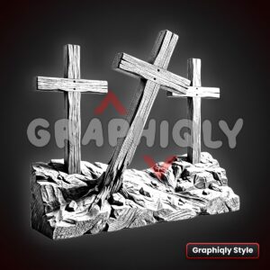 Three Crosses Of Calvary 3D Illusion Laser File – SVG, PNG, BMP, LBRN2